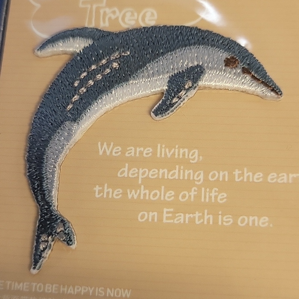 Dolphin Embroidered 2" Iron On Patch New